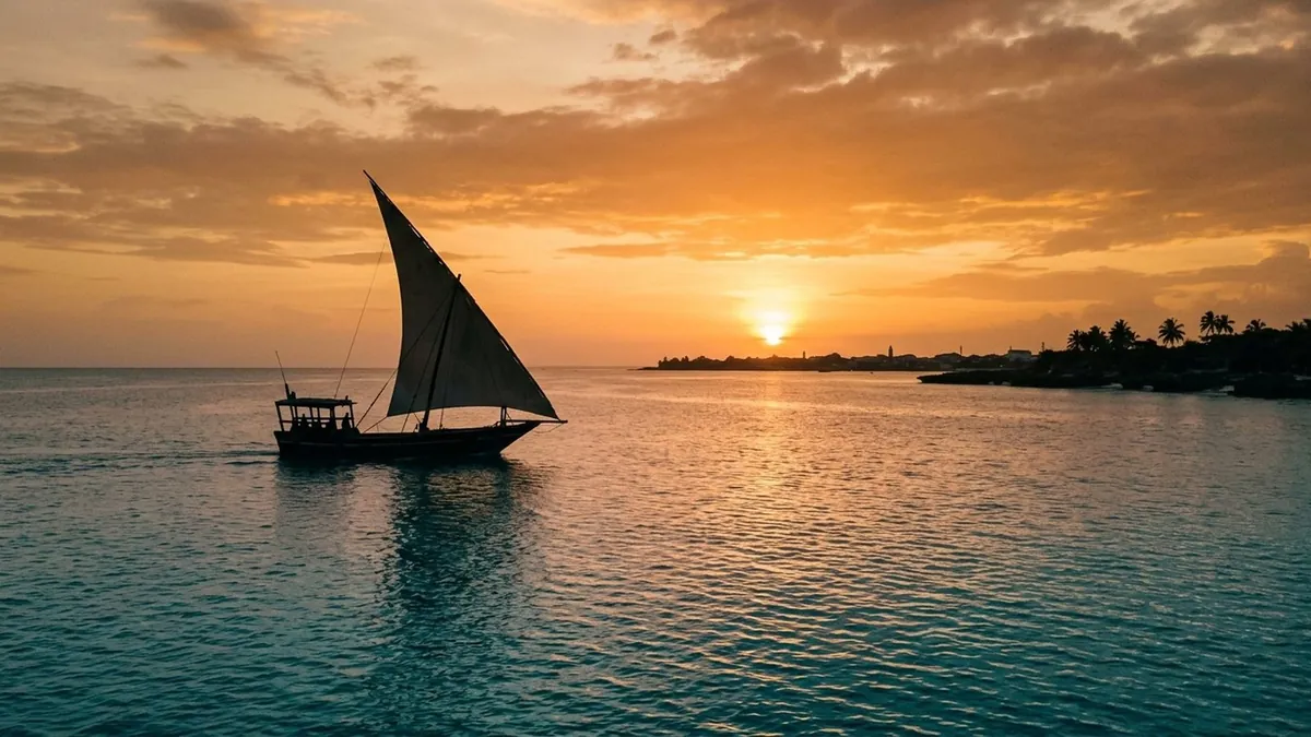 Dhow al atardecer en Zanzibar, experiencia Zanzibar Deep MONEA