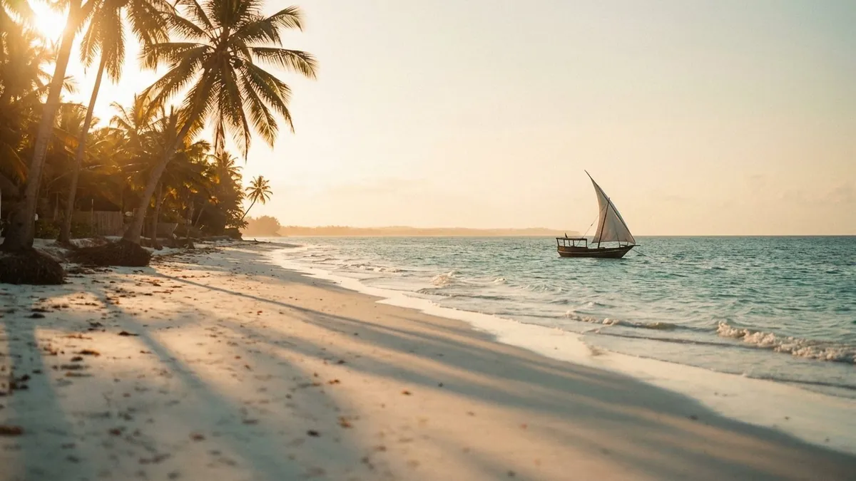 Playa de Paje, Zanzíbar al atardecer